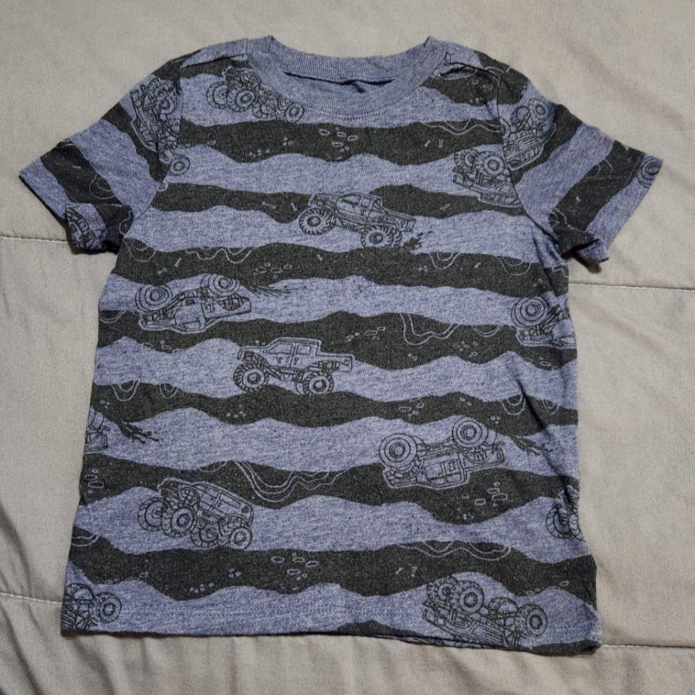 Striped Shirt with Monster Truck